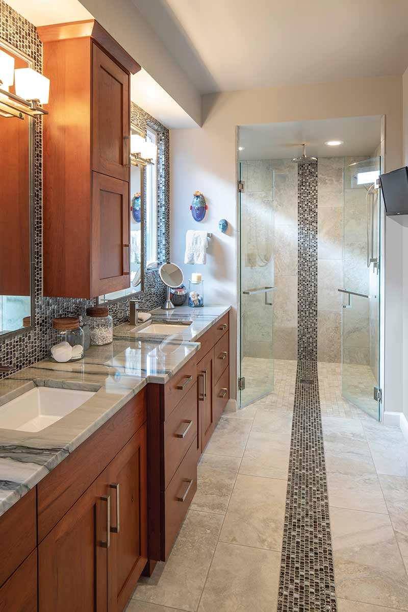 mosaic tile backsplash bathroom