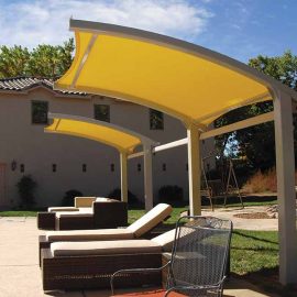 Semi-cantilevered shade structure