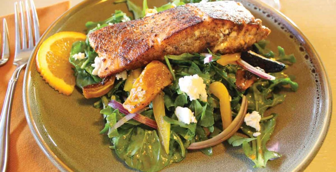 Orange Balsamic Salmon Salad