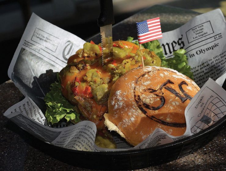 Oak Tree Cafe green chile cheeseburger