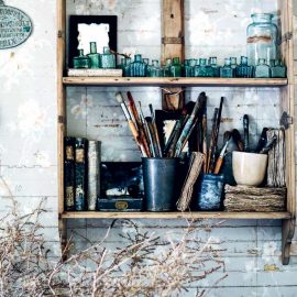 rustic shelving