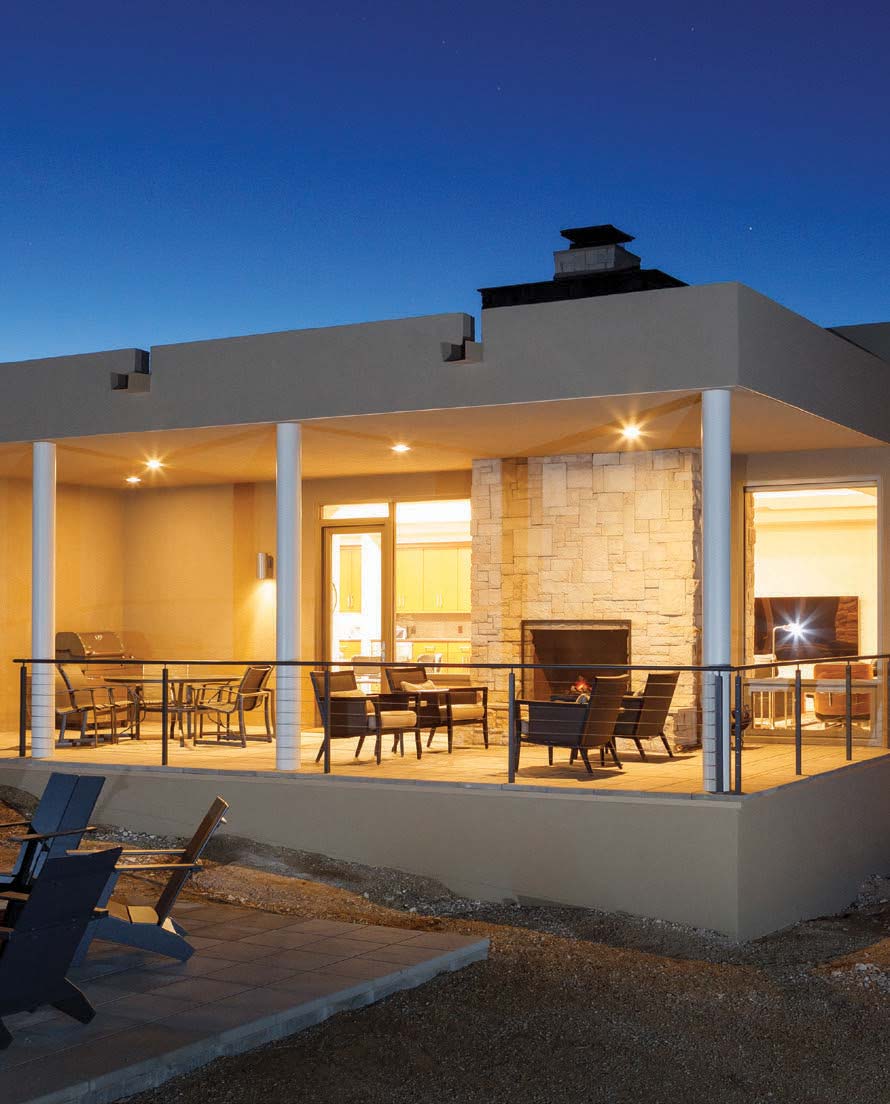 home of enchantment patio at night