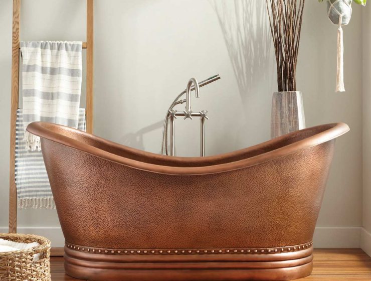 copper bathtub