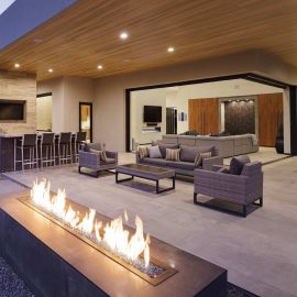 outdoor fireplace
