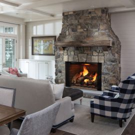stone fireplace