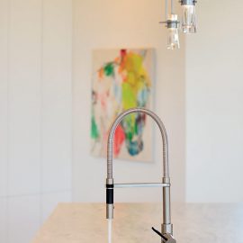 Leathered marble countertops