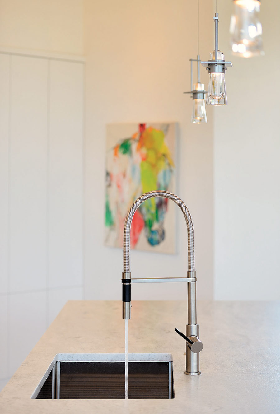 Leathered marble countertops