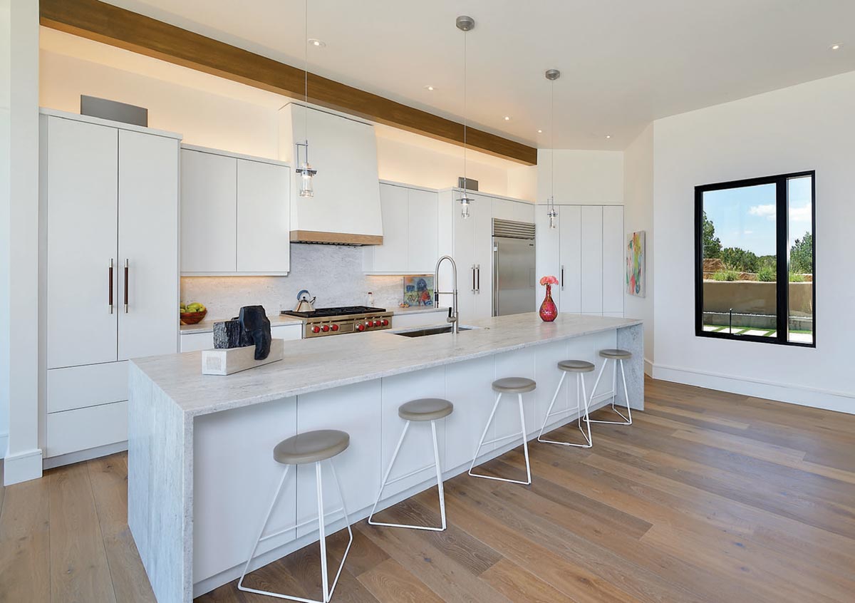 Architectural details in a rich wood