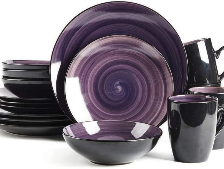 purple dishware