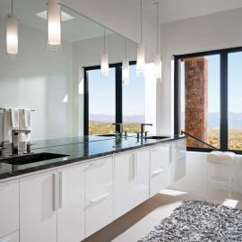 bathroom mirror backsplash