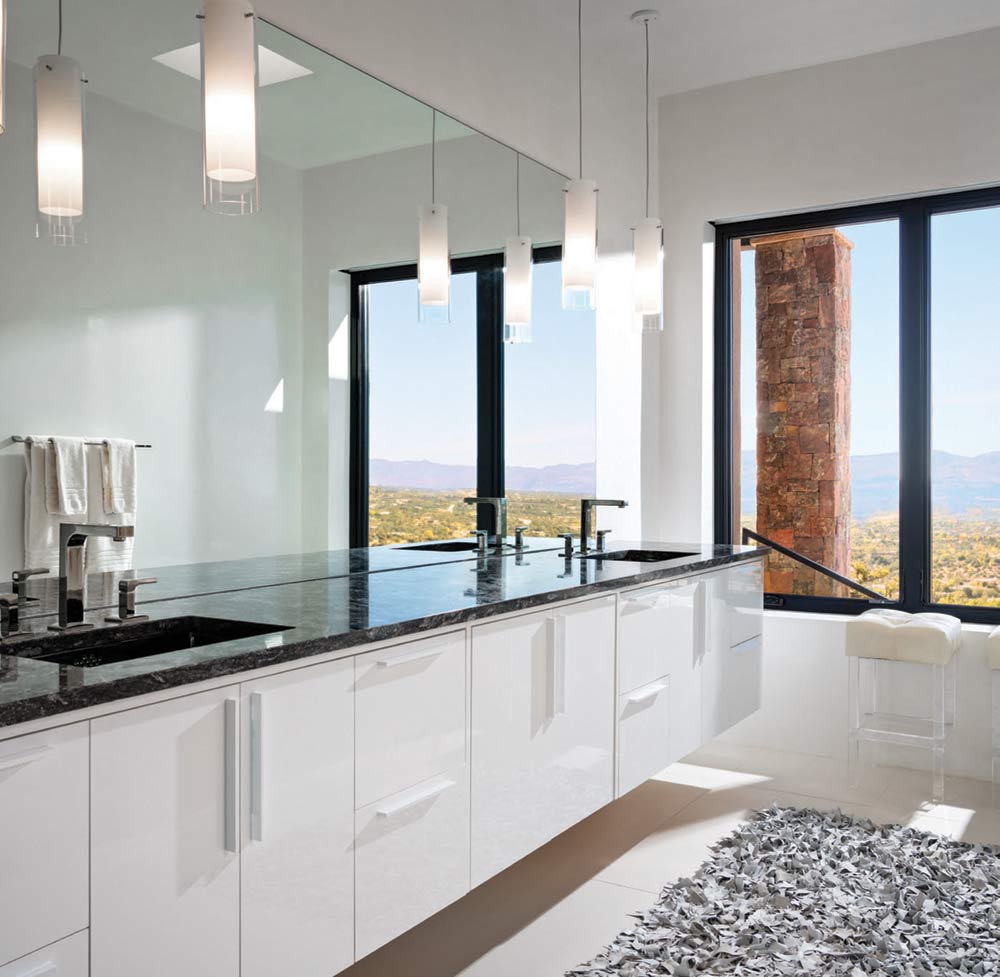 bathroom mirror backsplash