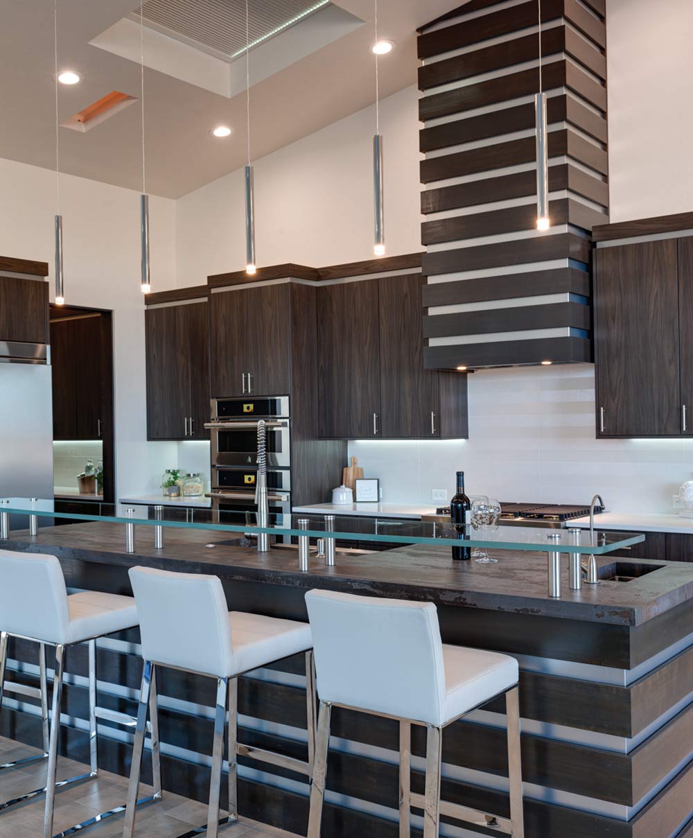 contemporary open concept kitchen