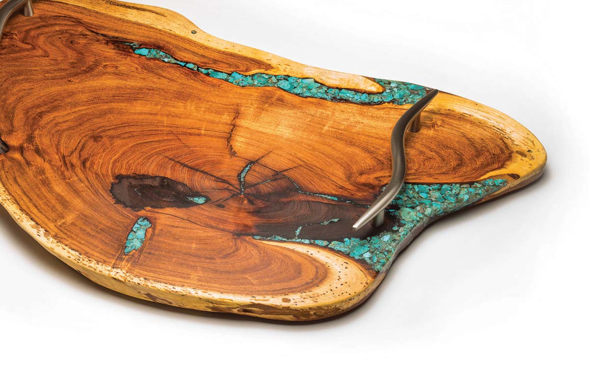 Miguel Licona wood and turquise art