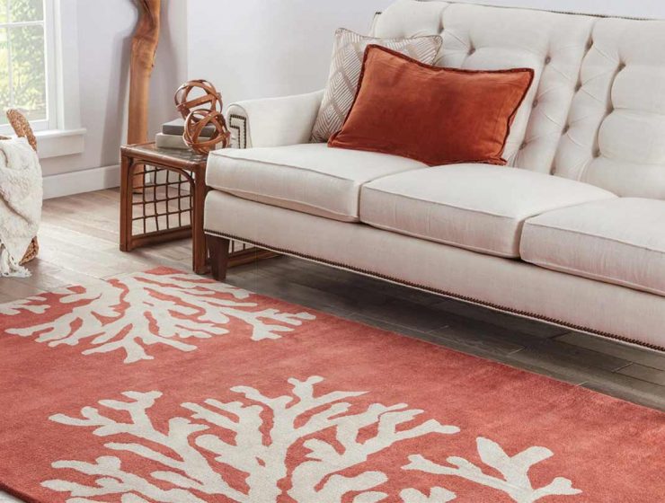 coral rug