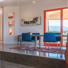 dining room with punch of color