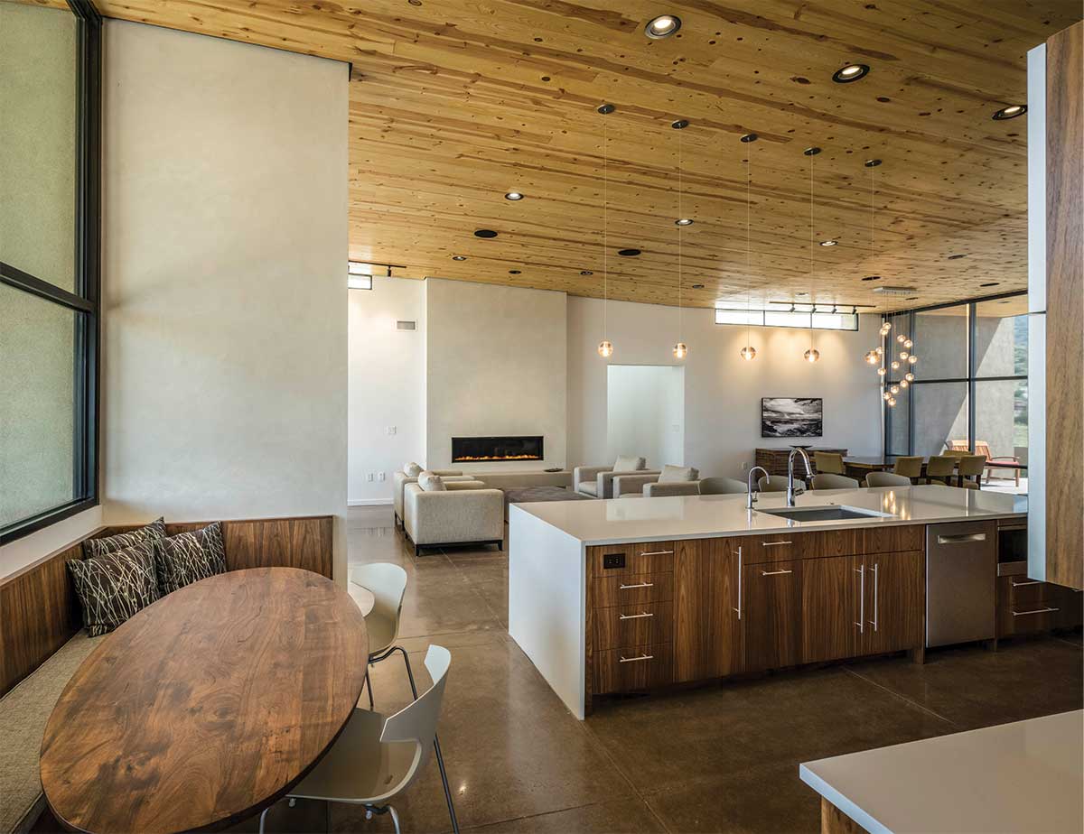 open plan breakfast nook
