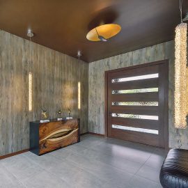 foyer with pivot door