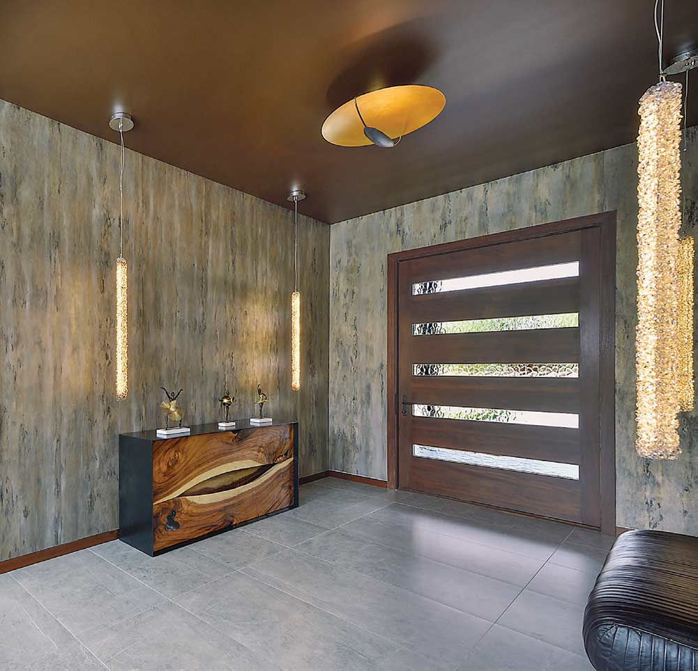 foyer with pivot door