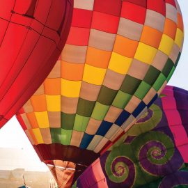 hot air balloons inflating