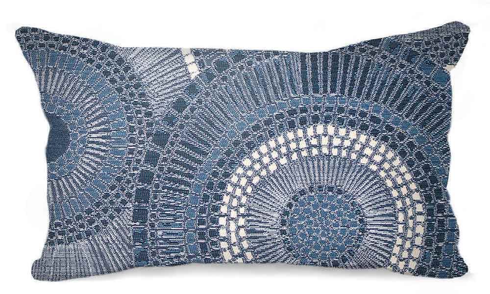 blue patterened pillow