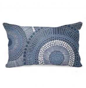 blue patterened pillow