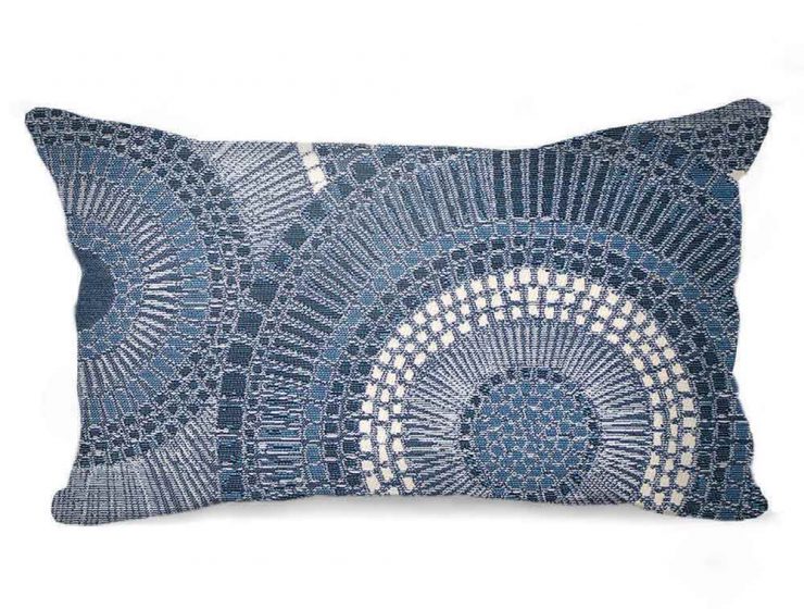 blue patterened pillow