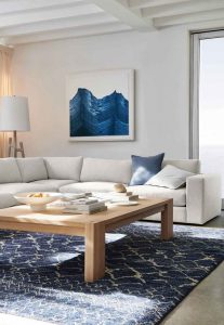 crate and barrel blue rug