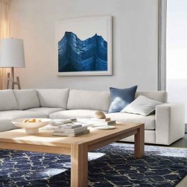 crate and barrel blue rug