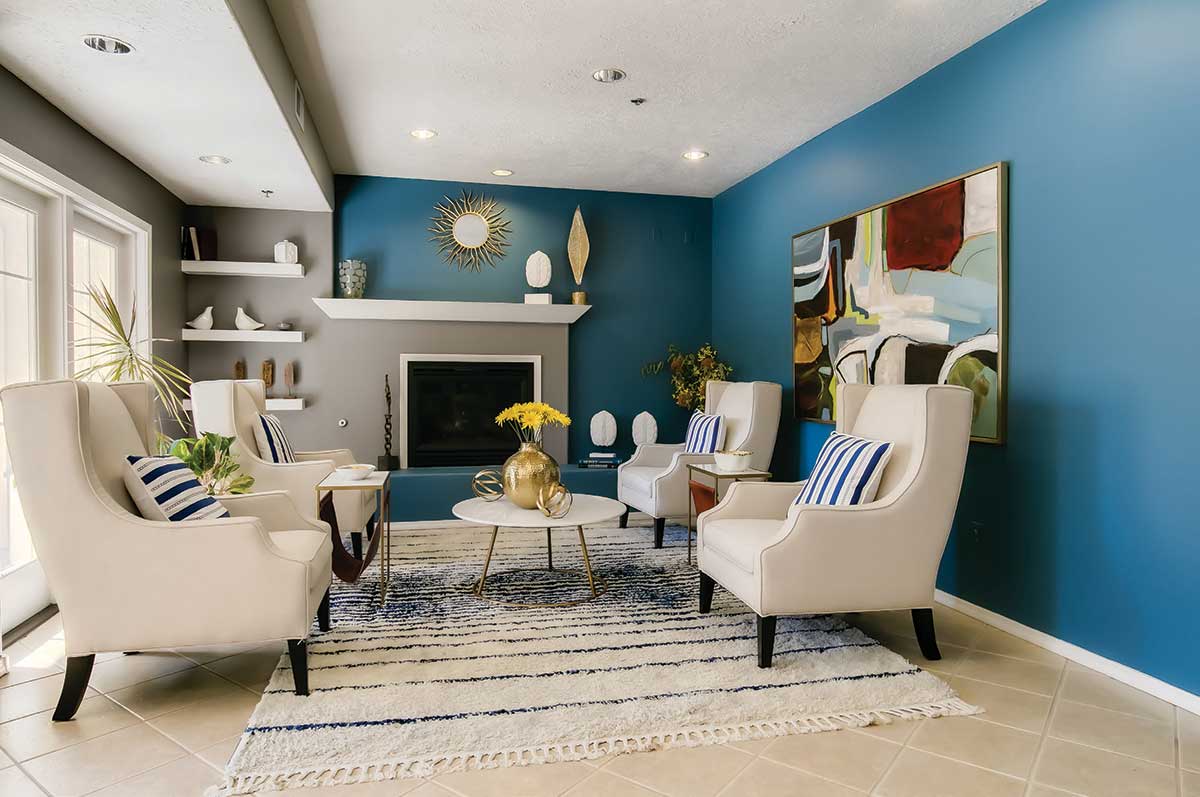 dramatic blue paint