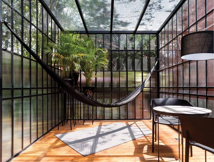 sunroom with hammock