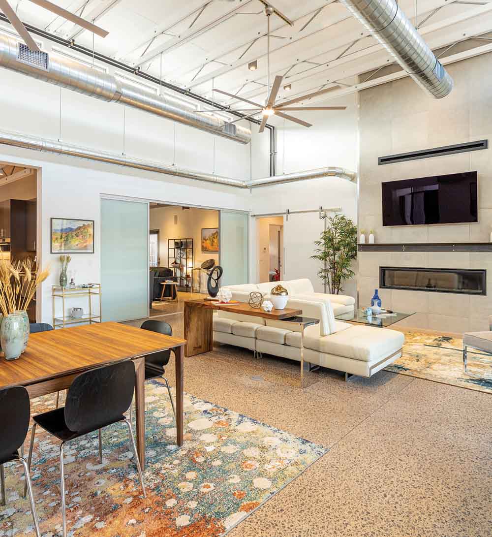 living room with ductwork