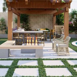 outdoor living space pergola