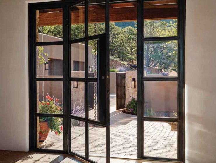 steel and glass front door