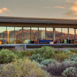 exterior at sunset