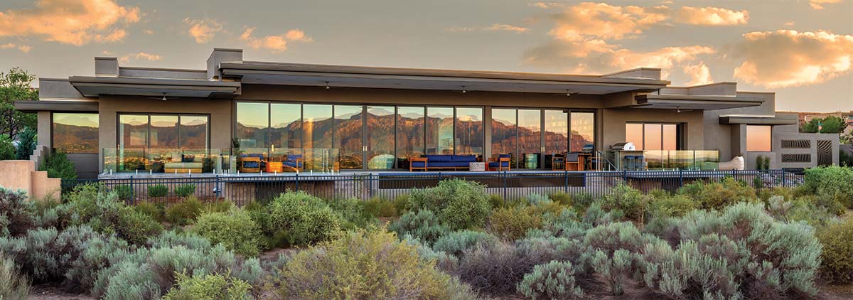 exterior at sunset
