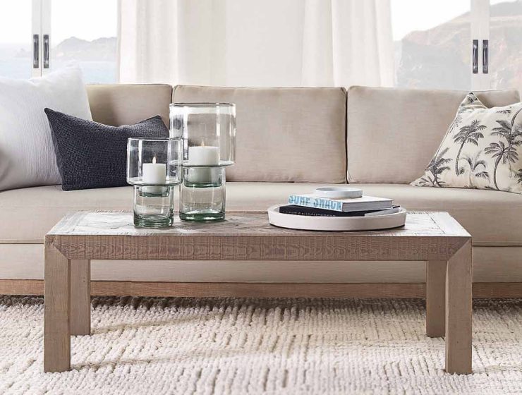 ivory linen couch