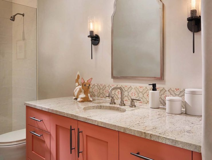 pretty in peach bathroom