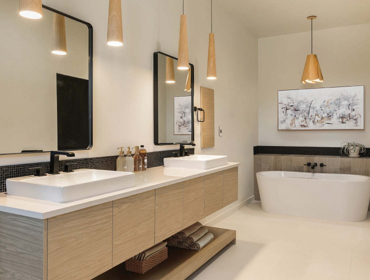 warm contemporary bathroom