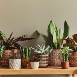 group of plants on a table