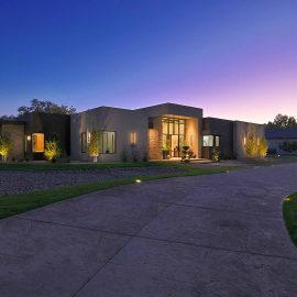 home exterior at twilight