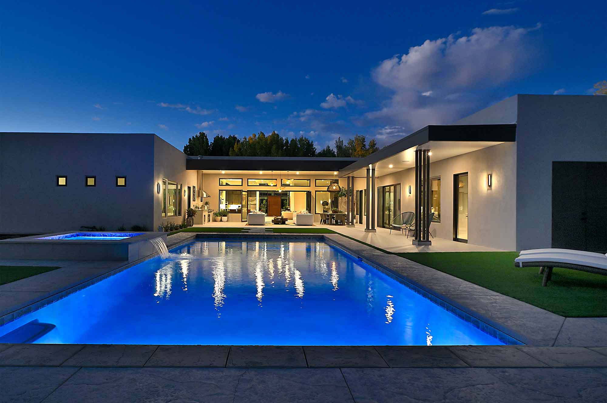 pool at twilight