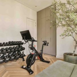stationary bike and weights
