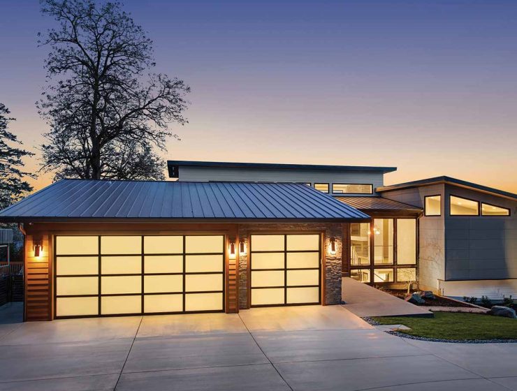 sloped metal roof