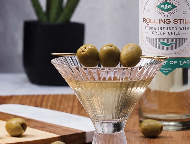 Rolling Still bottle & martini